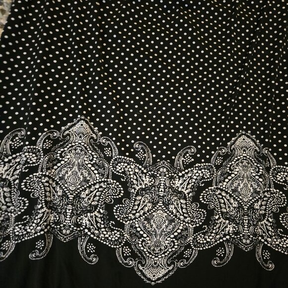 🖤 NWT Laura Plus Petites Polka Dot Paisley Maxi Skirt 2X - Picture 2 of 4